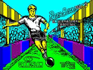 Peter Beardsley's International Football title screen for ZX Spectrum